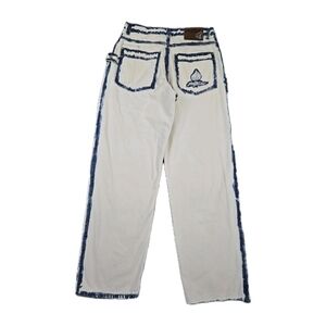 VTG Johnny Blaze Carpenter Jeans Men 34 White Baggy HipHop Skater 90s Y2K Grunge